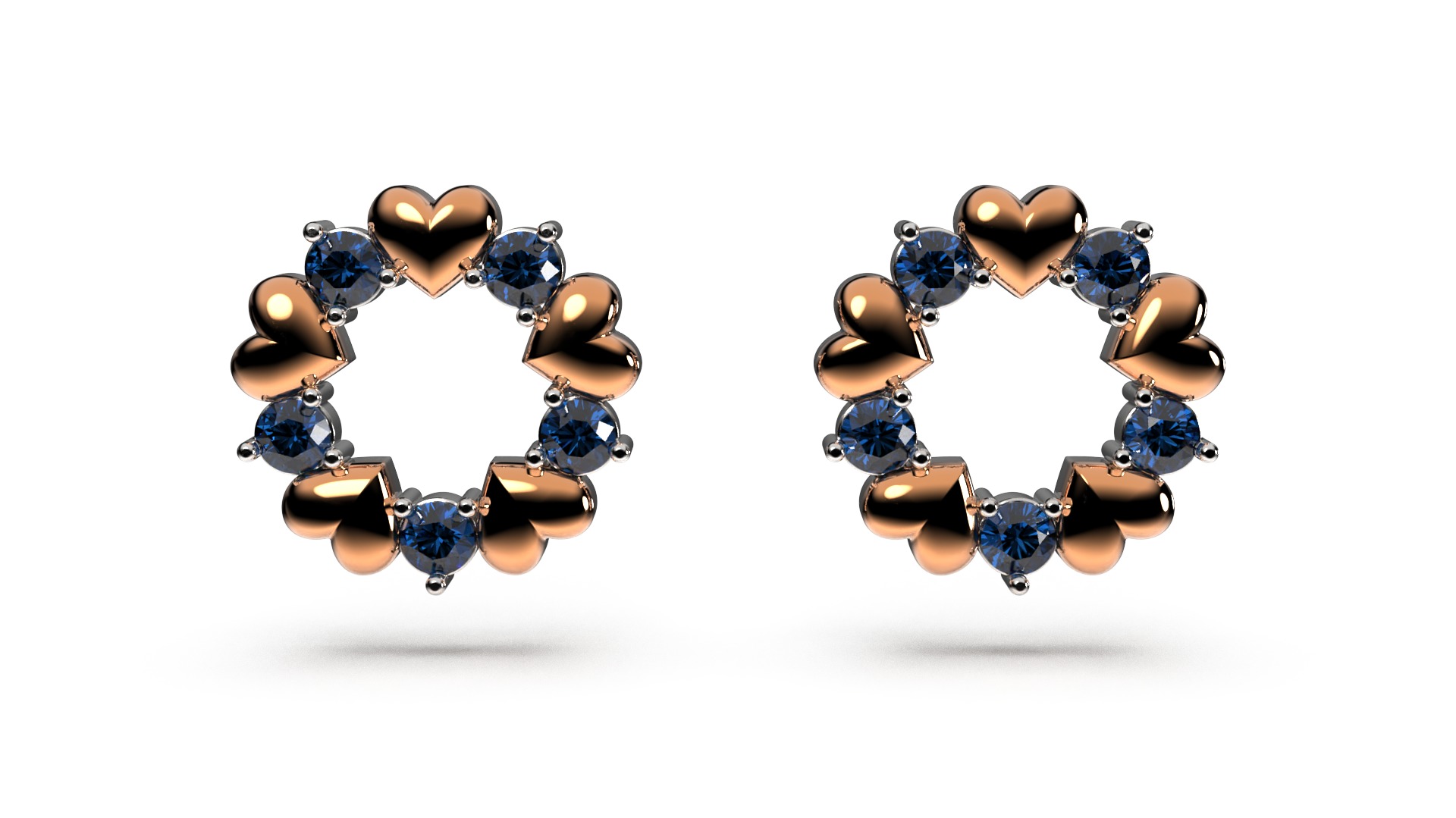 HEART Stud Earrings LOVE GIFT For Valentines Day 3D print model_19