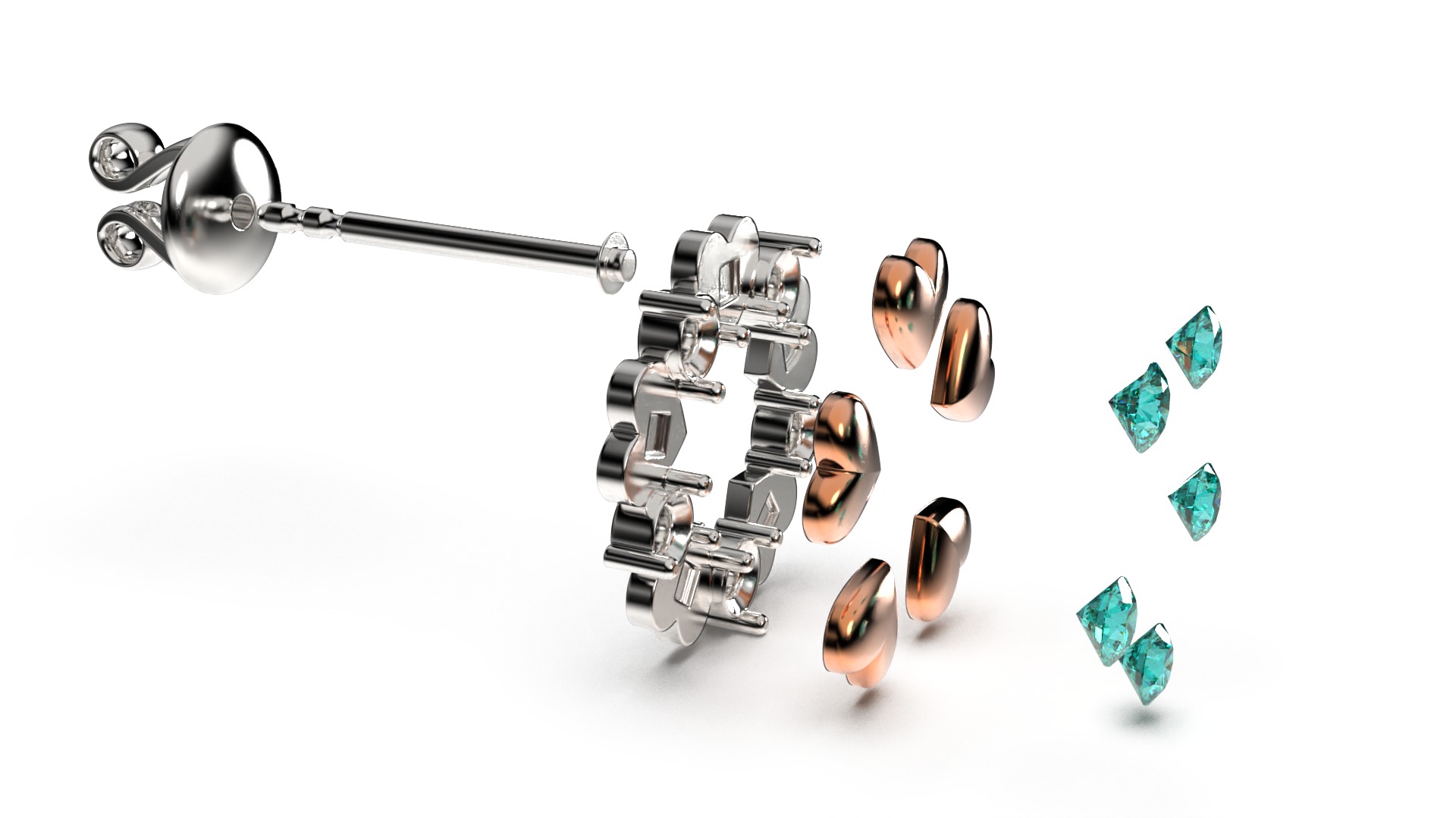 HEART Stud Earrings LOVE GIFT For Valentines Day 3D print model_26