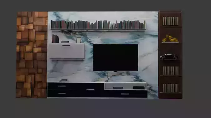 Media Wall  Low-poly 3D model