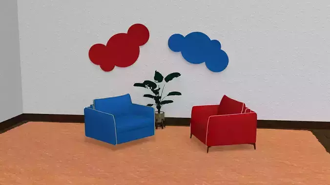 Cloudy Acustic Panel Free 3D model