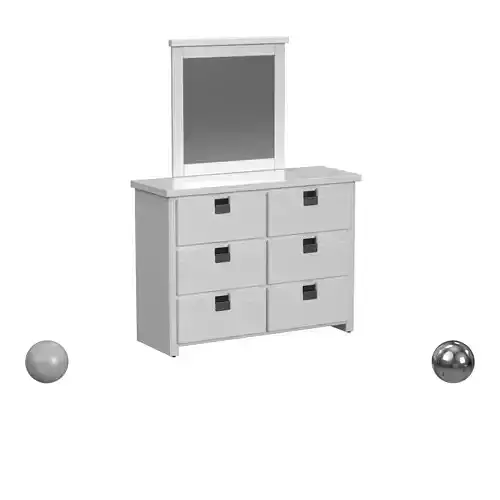 Cali Kids Dresser and Mirror Set in White