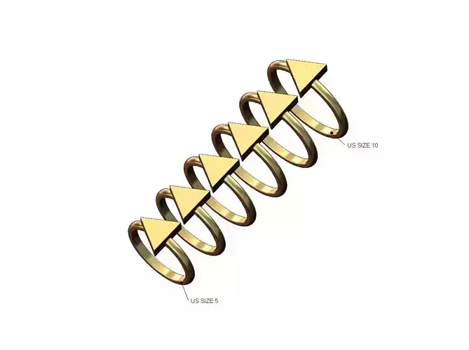 Side facing triangular signet ring US sizes 5to10