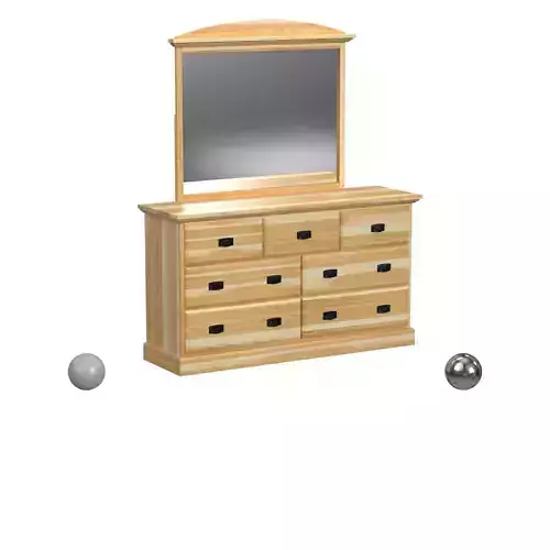 A-America Amish Highlands 7 Drawer Dresser in Natural