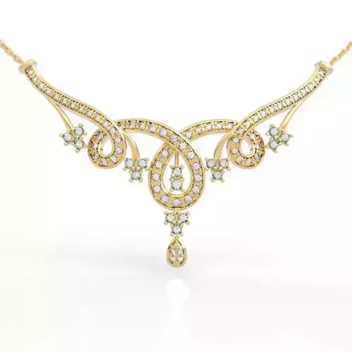 Royal Crown Diamond Necklace 3D print model