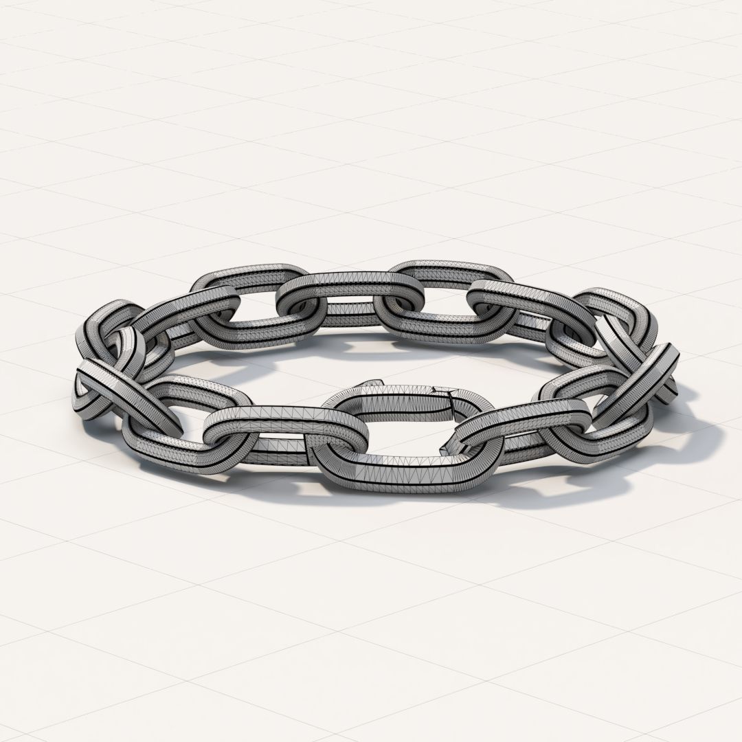 Brutal Chain Bracelet 3D print model_7