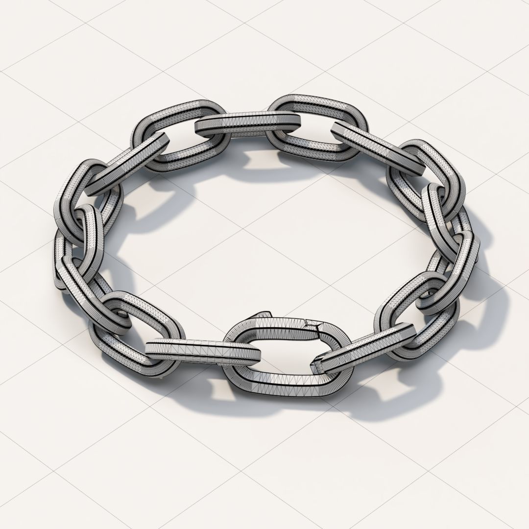 Brutal Chain Bracelet 3D print model_1