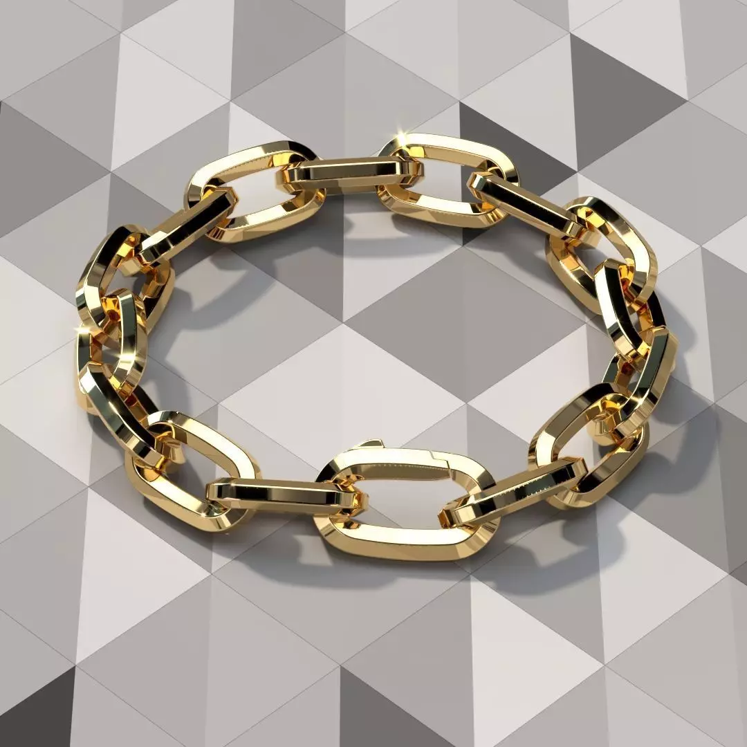Brutal Chain Bracelet 3D print model_0