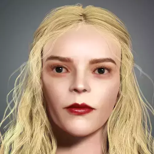 Anya Taylor-Joy Character Low-poly 3D model