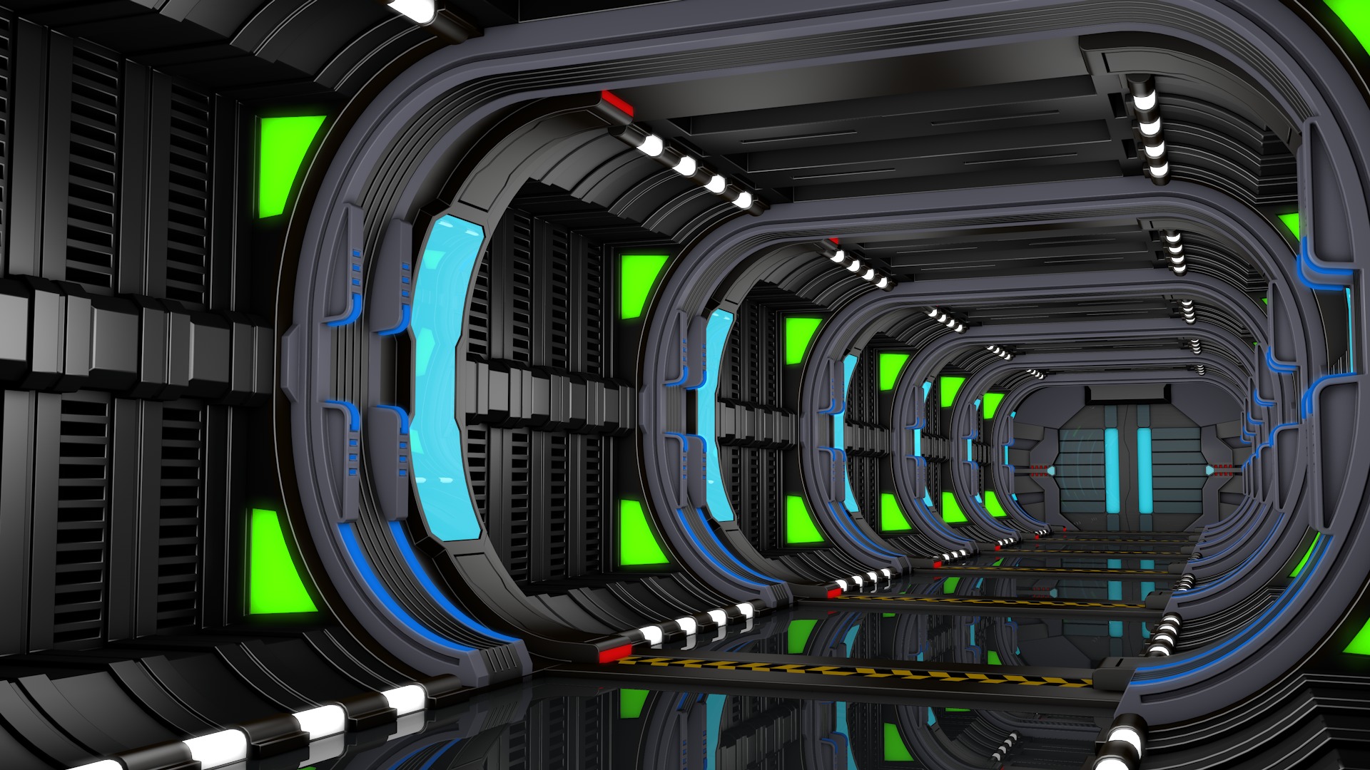 Sci Fi Corridor 3D model_1