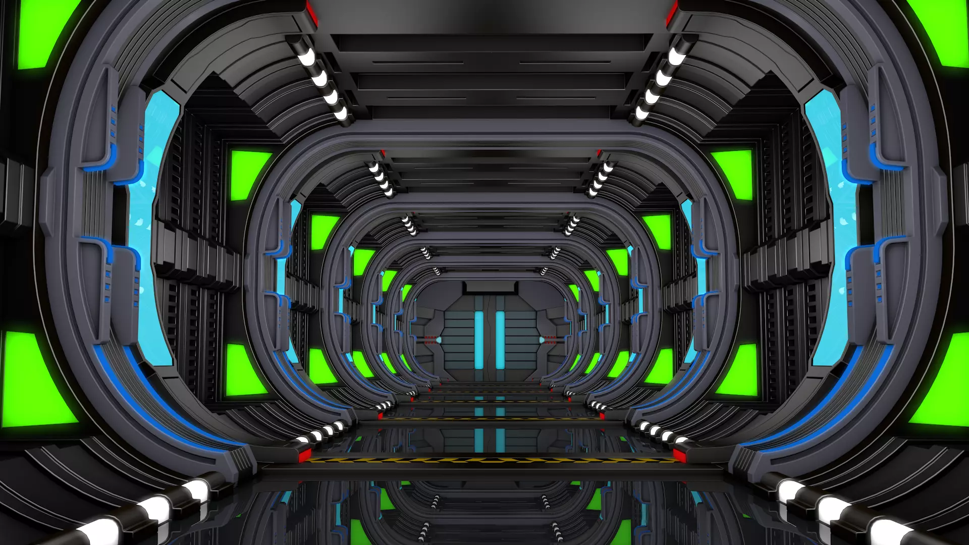 Sci Fi Corridor 3D model_0