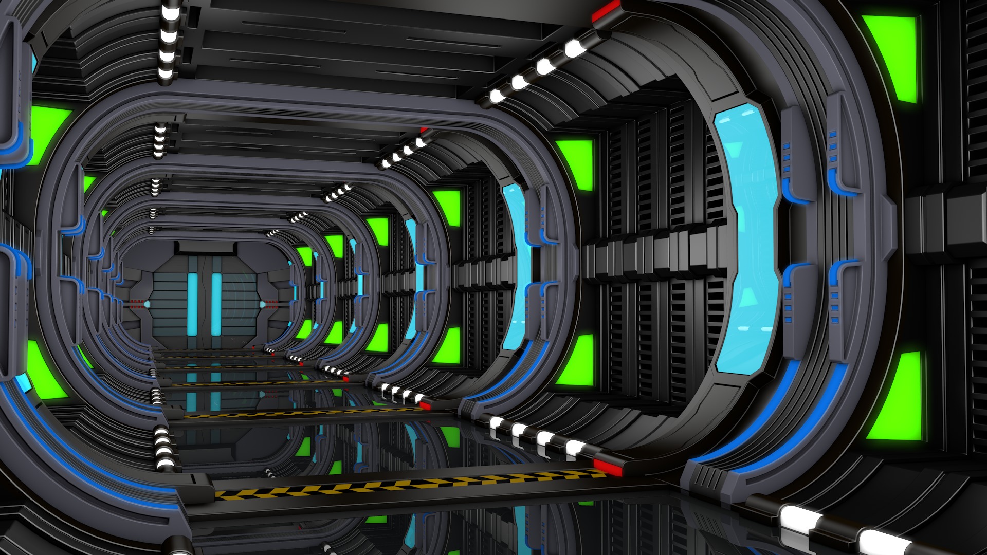 Sci Fi Corridor 3D model_2