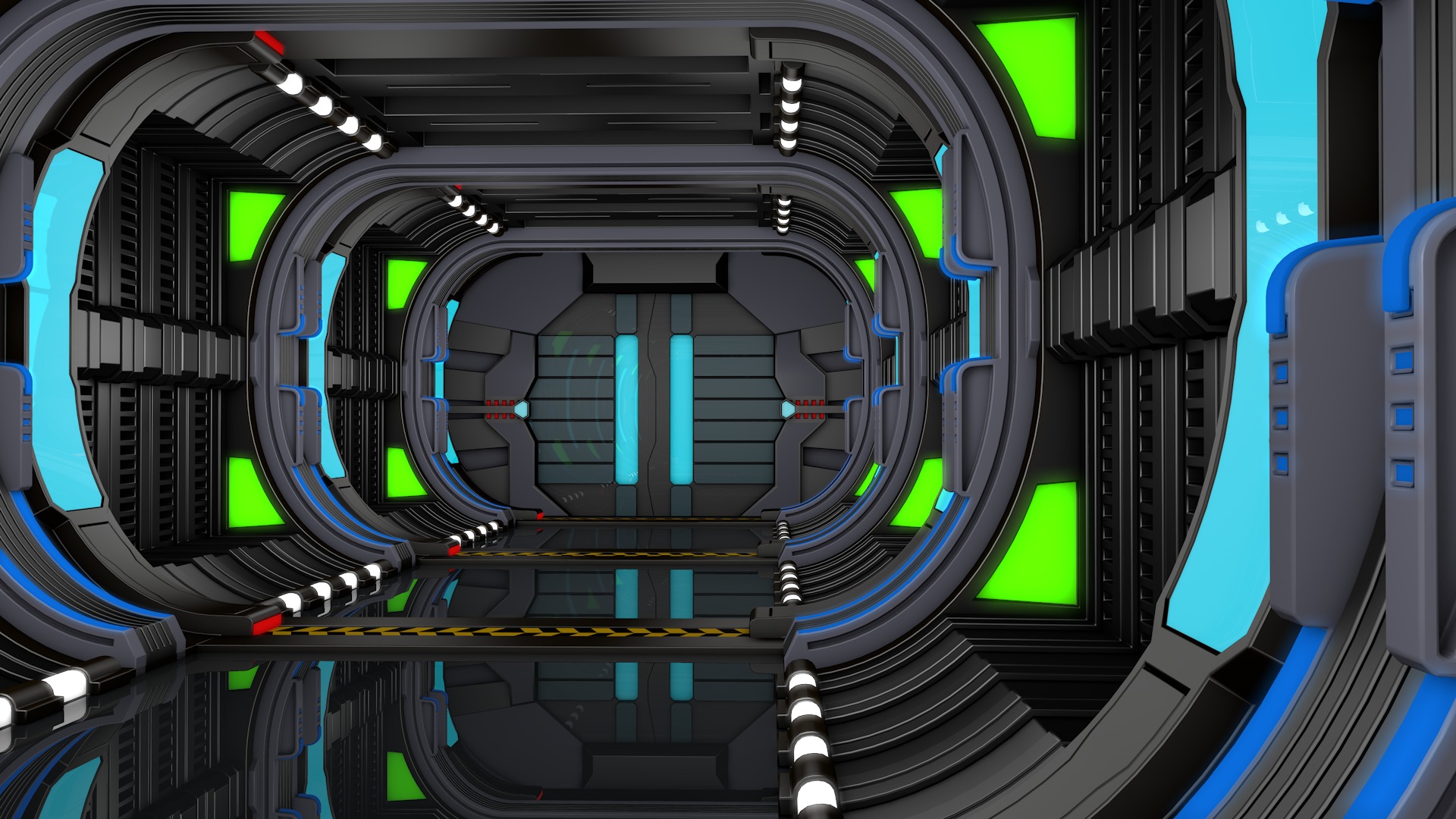 Sci Fi Corridor 3D model_3