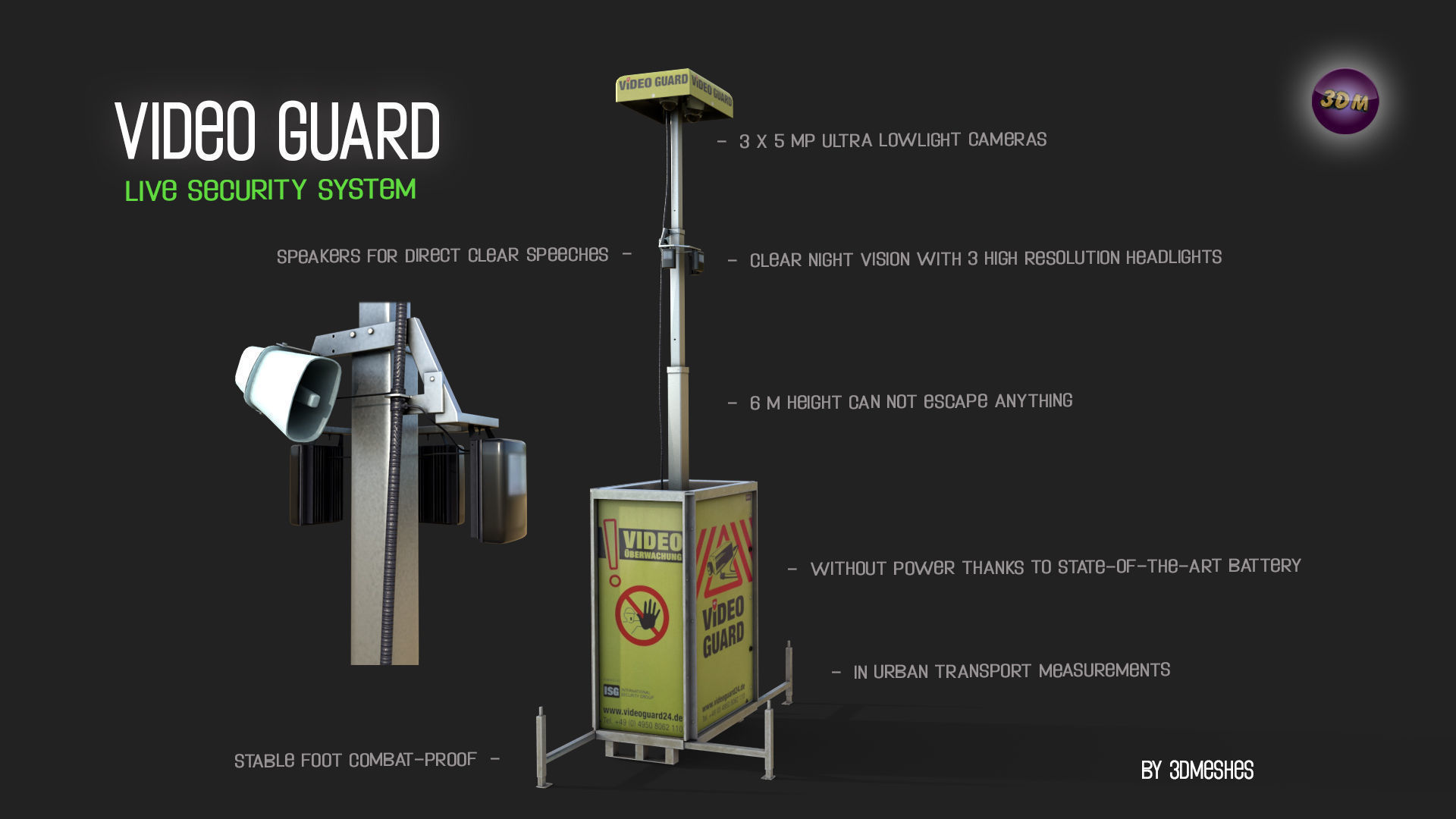 Video Guard - Construction sites security camera Low-poly 3D model_2