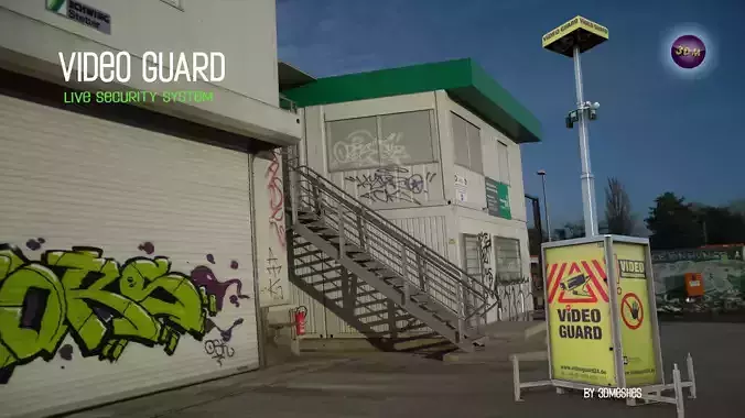  Video Guard - Construction sites security camera Low-poly 3D model