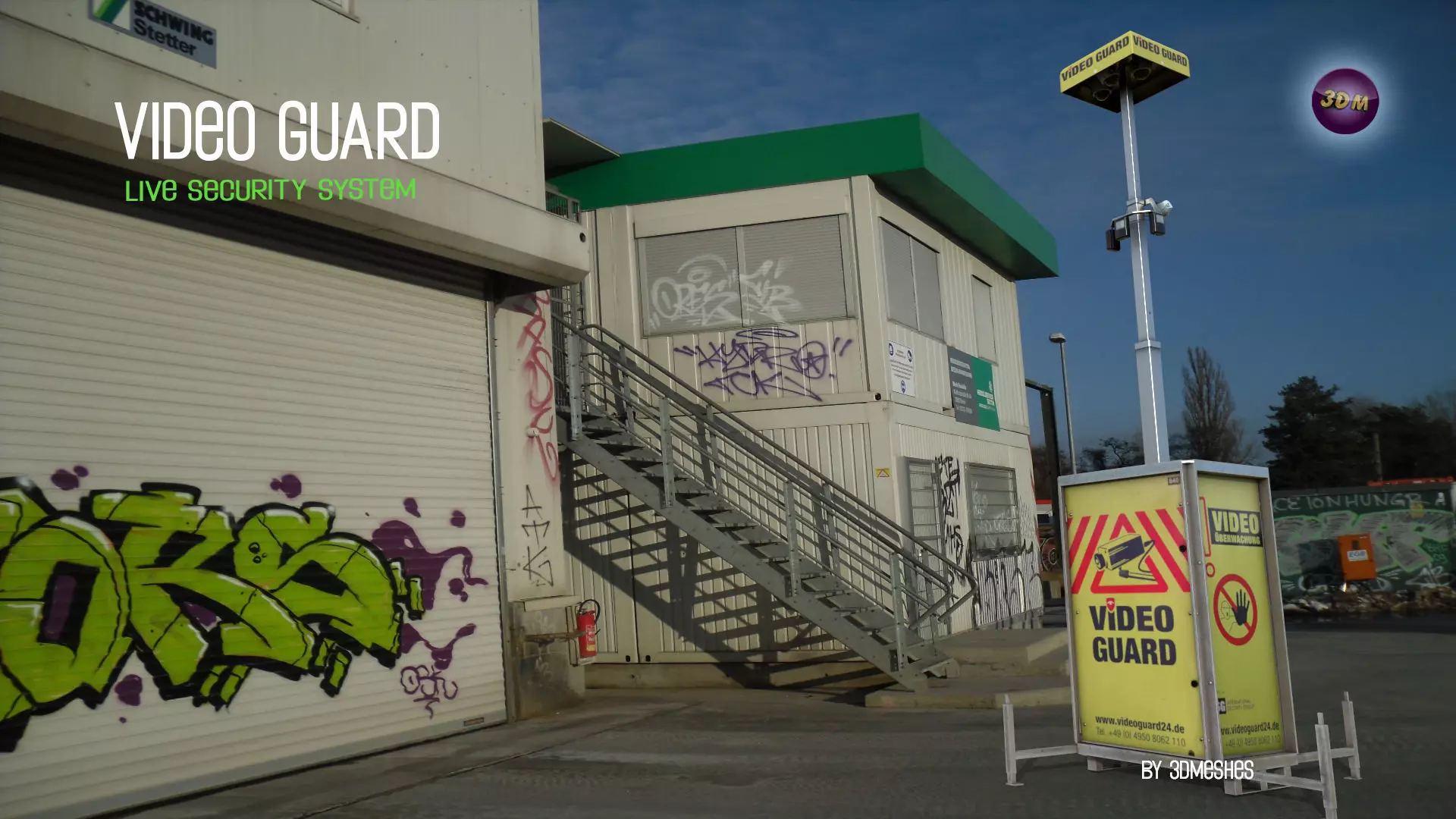Video Guard - Construction sites security camera Low-poly 3D model_0