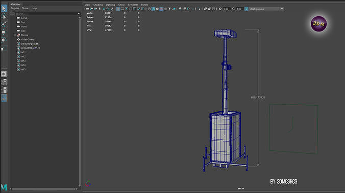 Video Guard - Construction sites security camera Low-poly 3D model 7