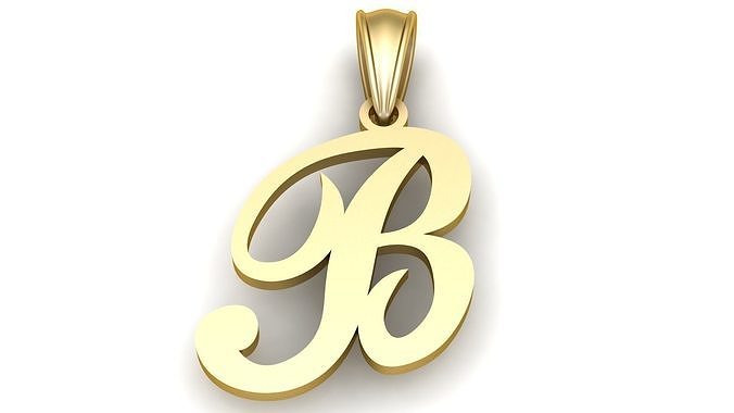FANCY B ALPHABET PENDANT 3D PRINTABLE MODEL 3D print model