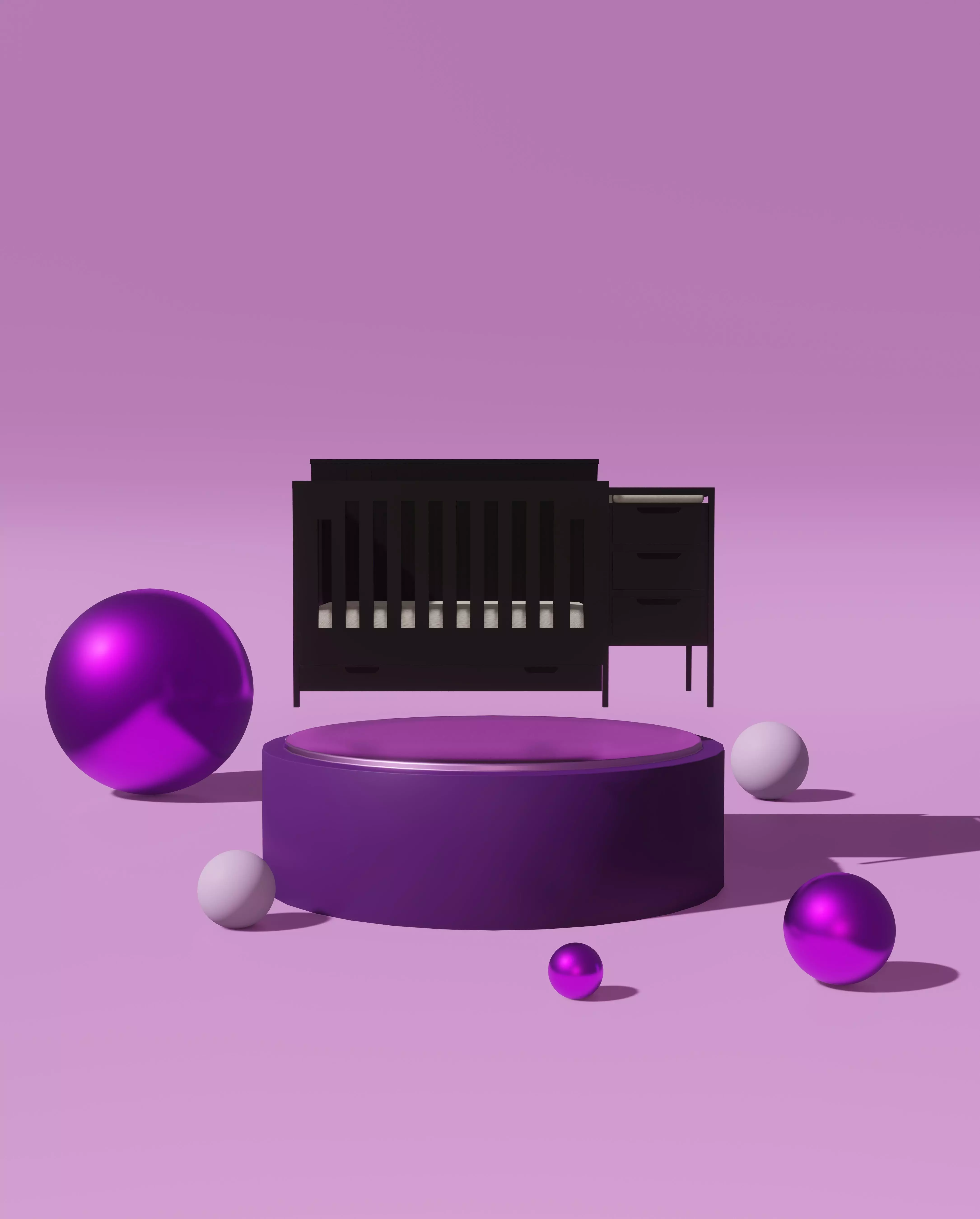 Baby Crib Collection Part 1 3D model_0