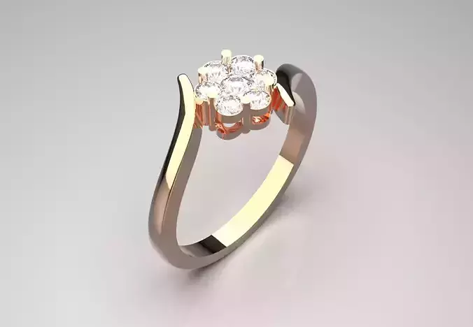 flower solitaire ring fr0032