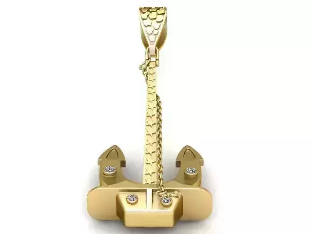 ANCHOR GOLD PENDANT 3D PRINTABLE MODEL 