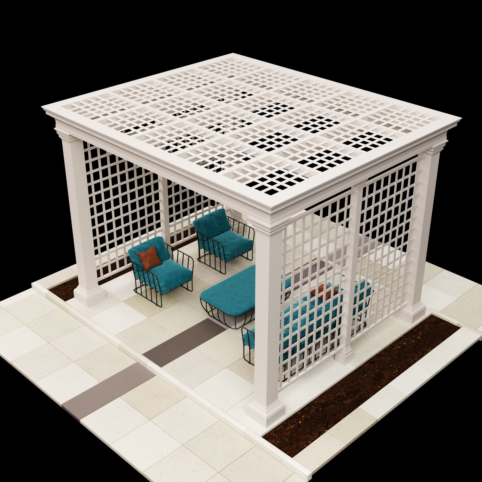 Pergola  5 3D model_9
