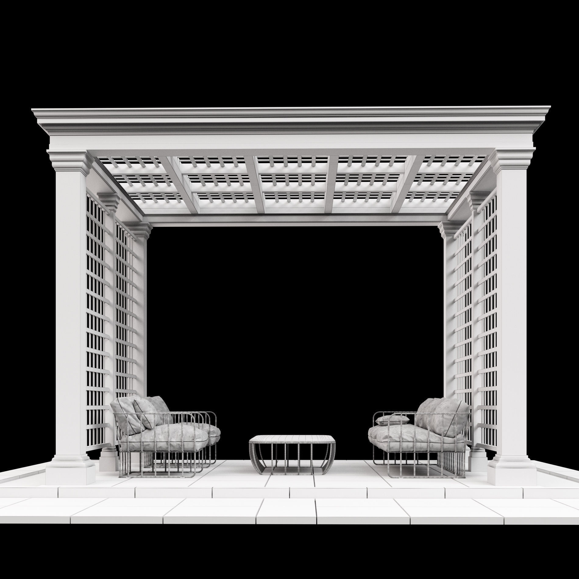 Pergola  5 3D model_4
