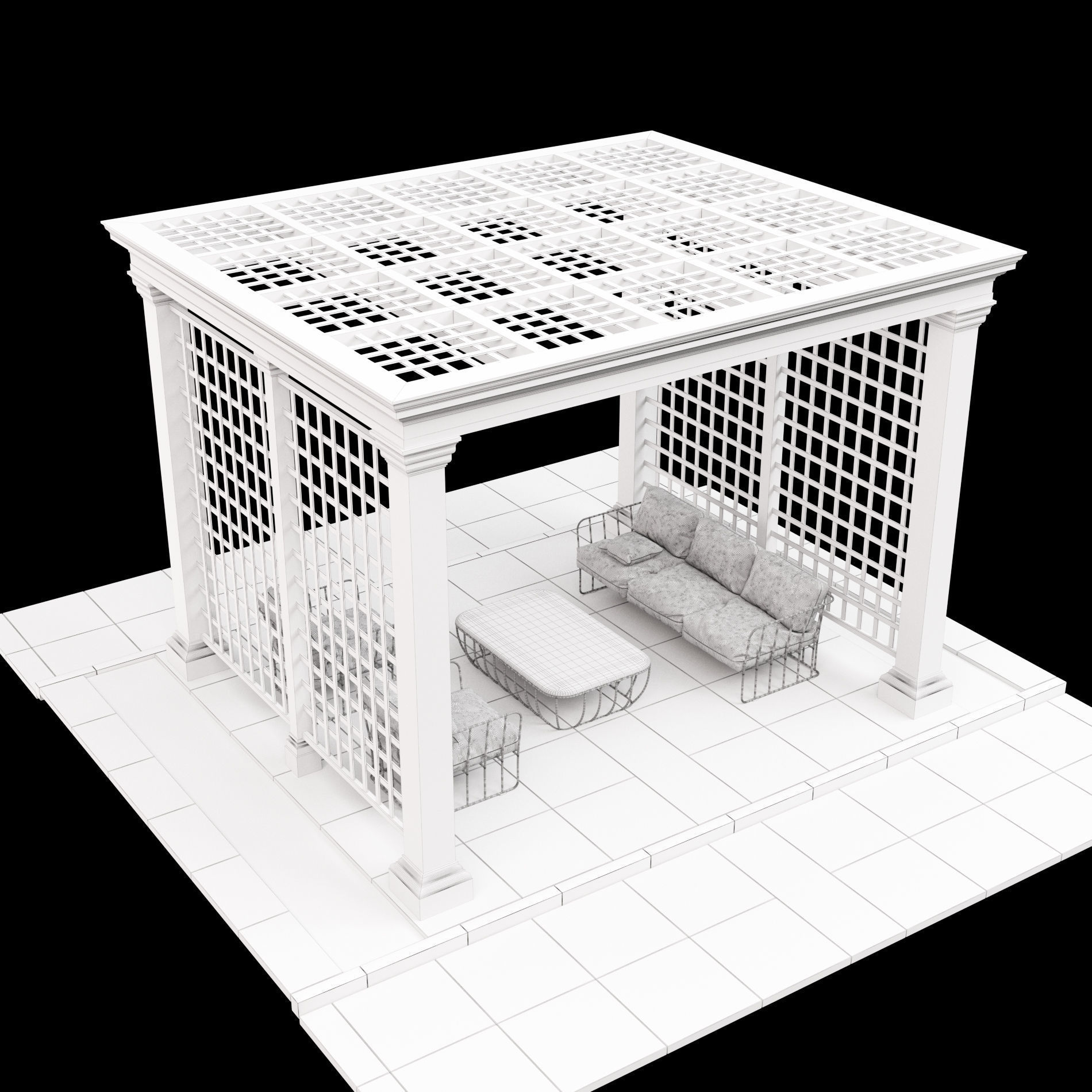 Pergola  5 3D model_8