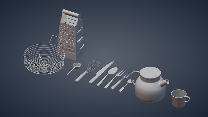 Kitchen tableware Free 3D model