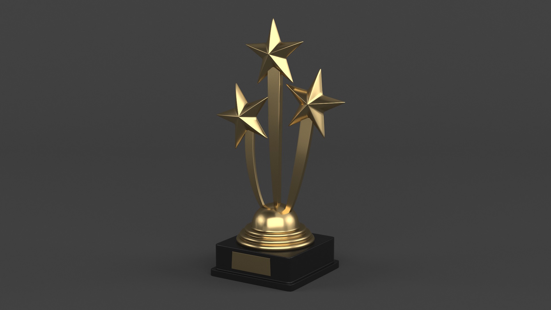 Gold Trophy Cup 3D model_2