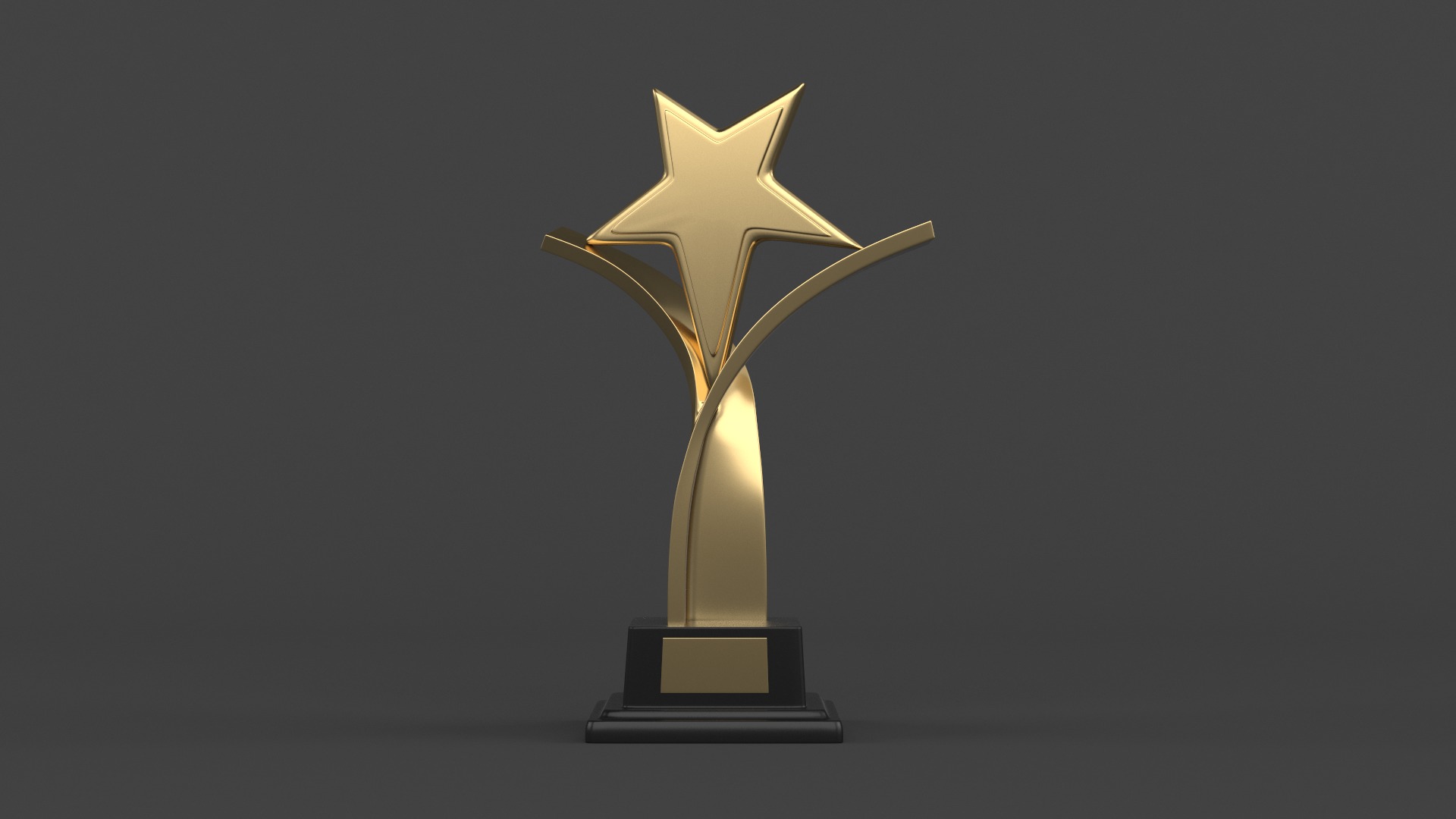 Gold Trophy Cup 3D model_3