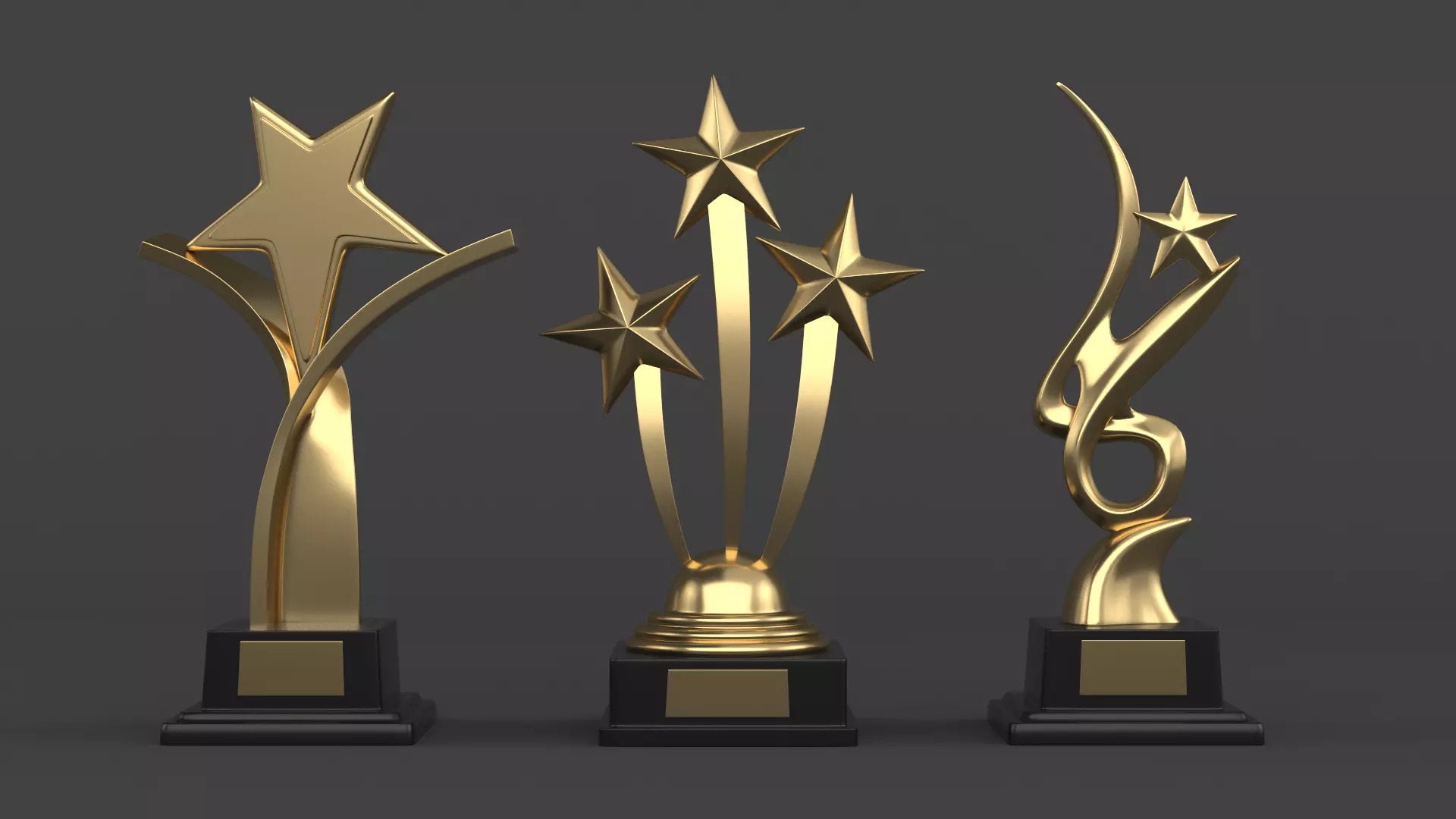 Gold Trophy Cup 3D model_0