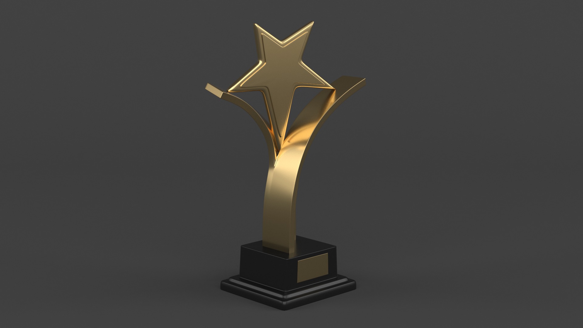 Gold Trophy Cup 3D model_4