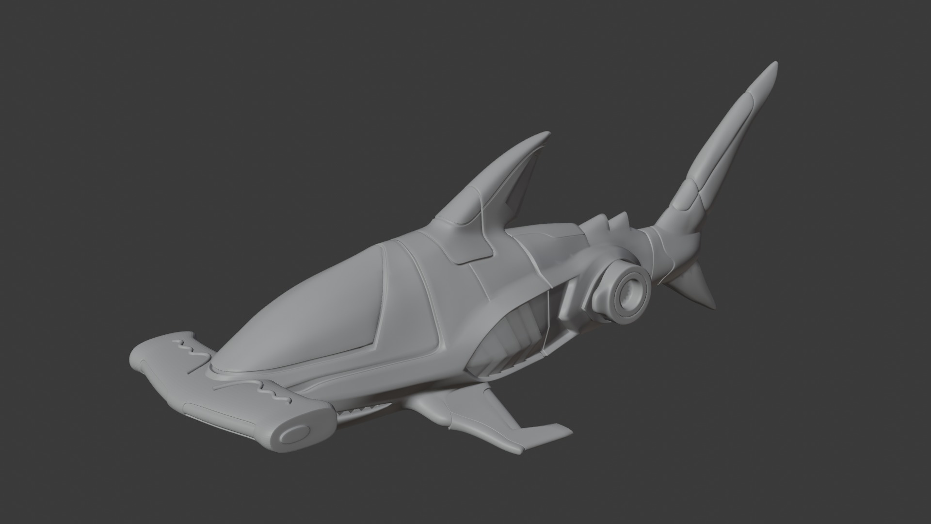 gao hammerhead shark 3D print model_2