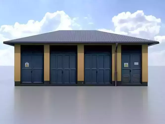 Substation for train traffic Low-poly 3D model