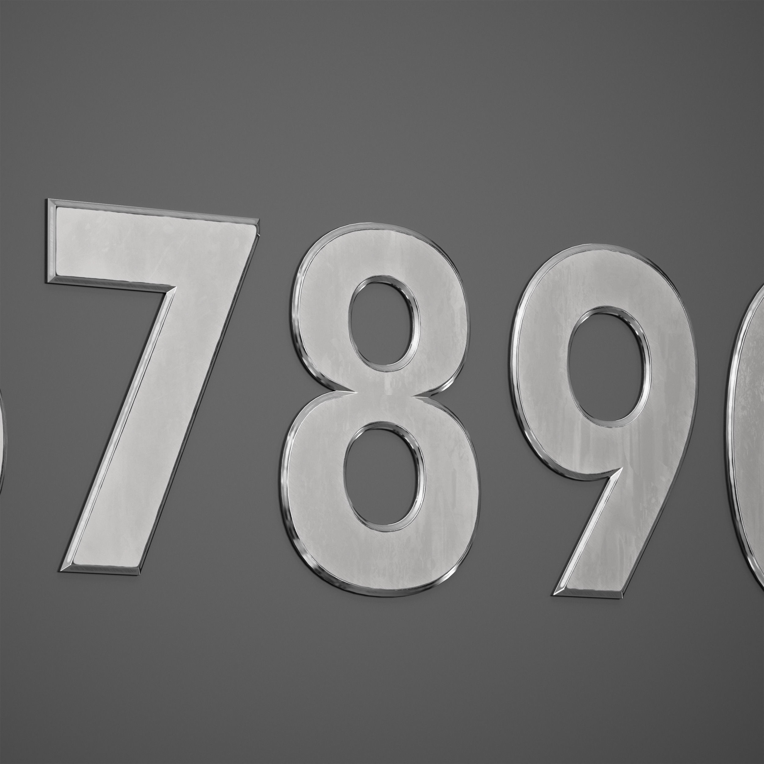 Metal numbers metal number with backlight 3D model_14