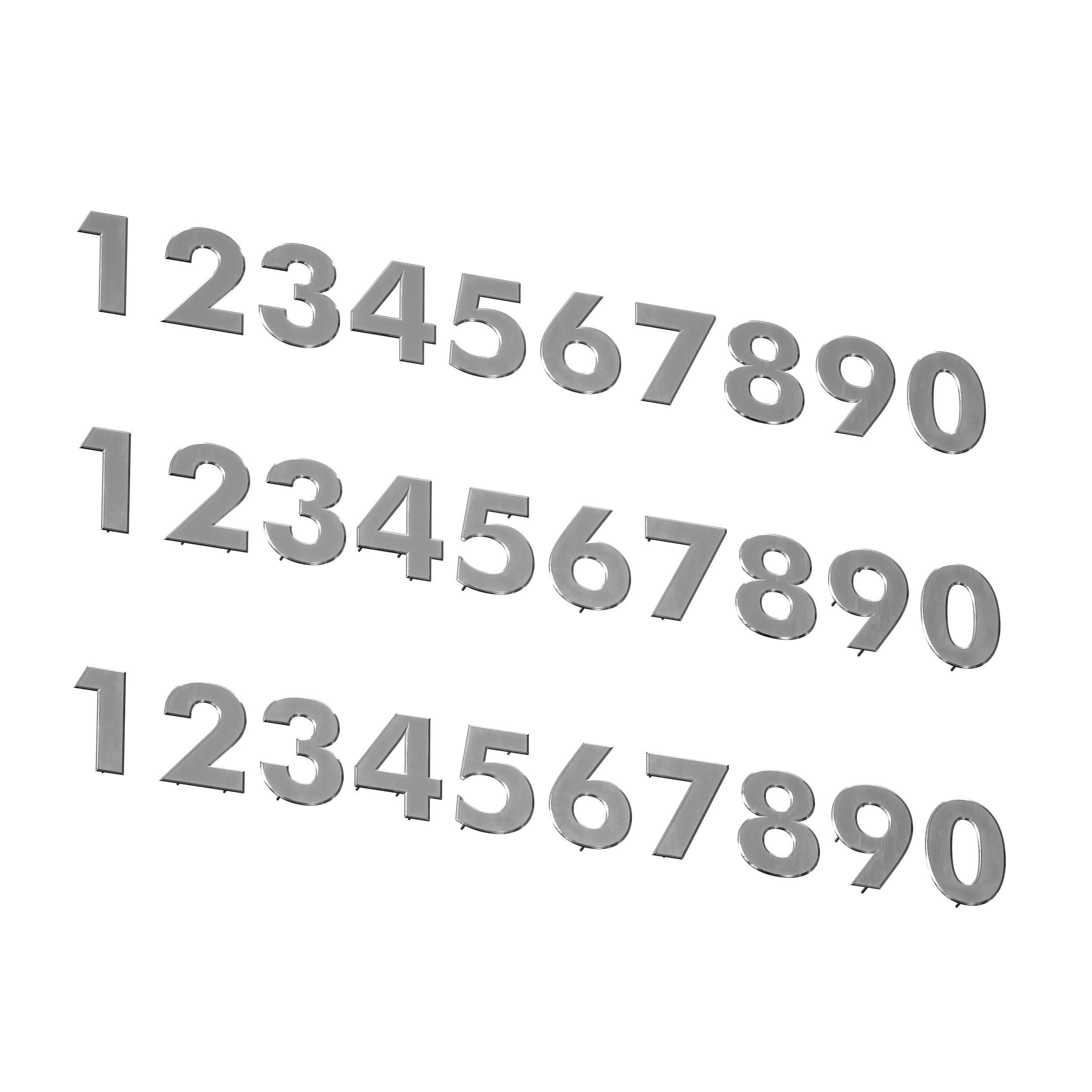 Metal numbers metal number with backlight 3D model_4