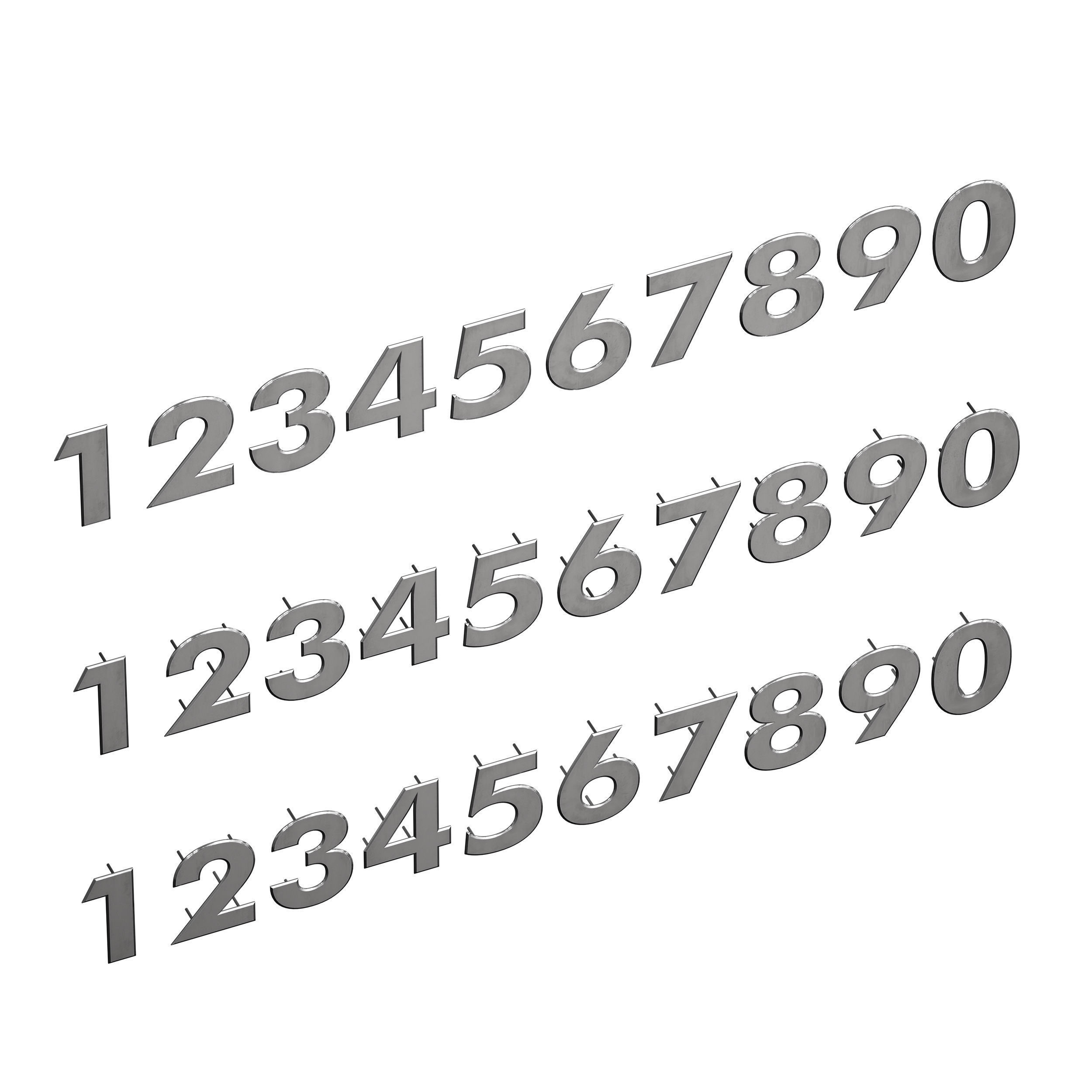 Metal numbers metal number with backlight 3D model_3