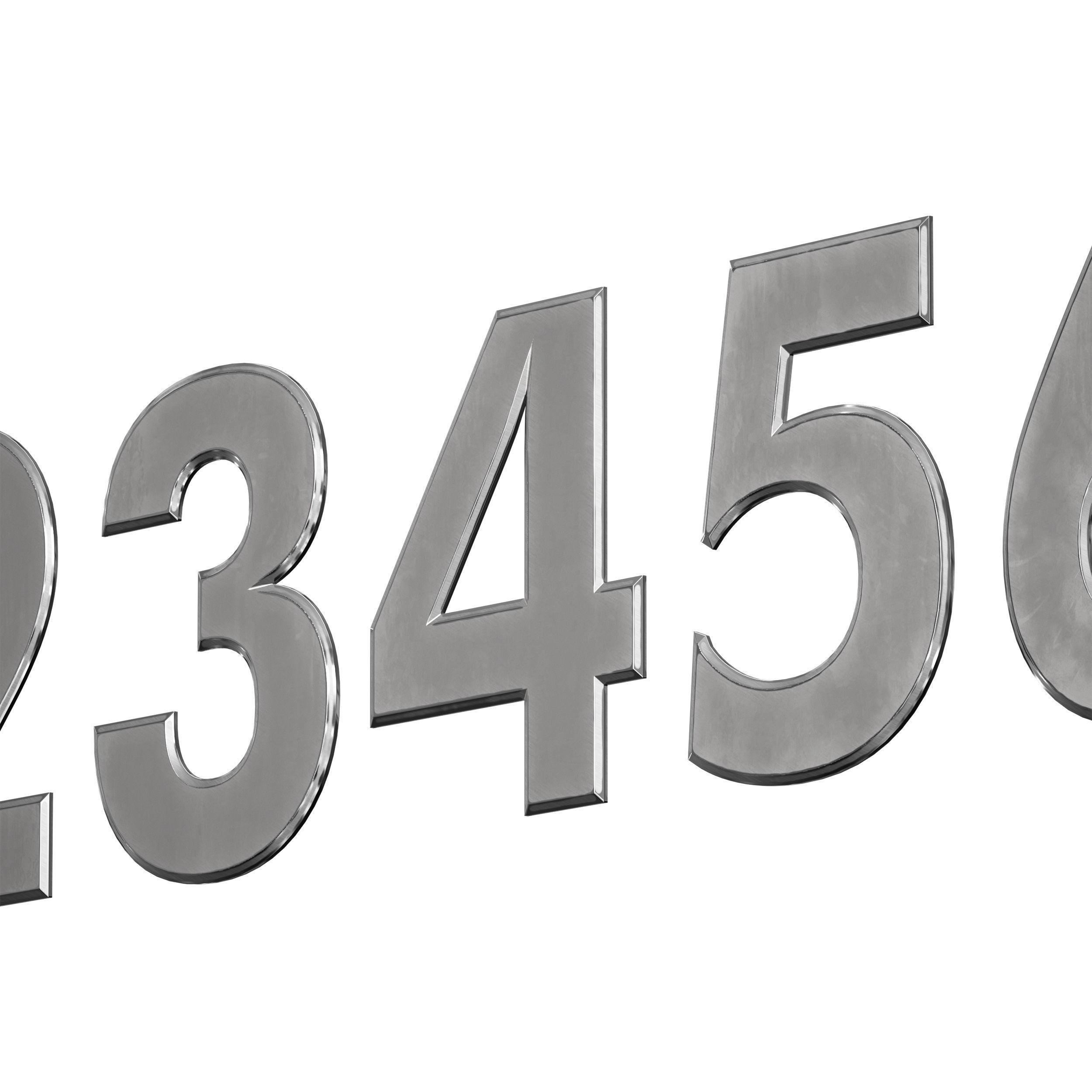 Metal numbers metal number with backlight 3D model_8