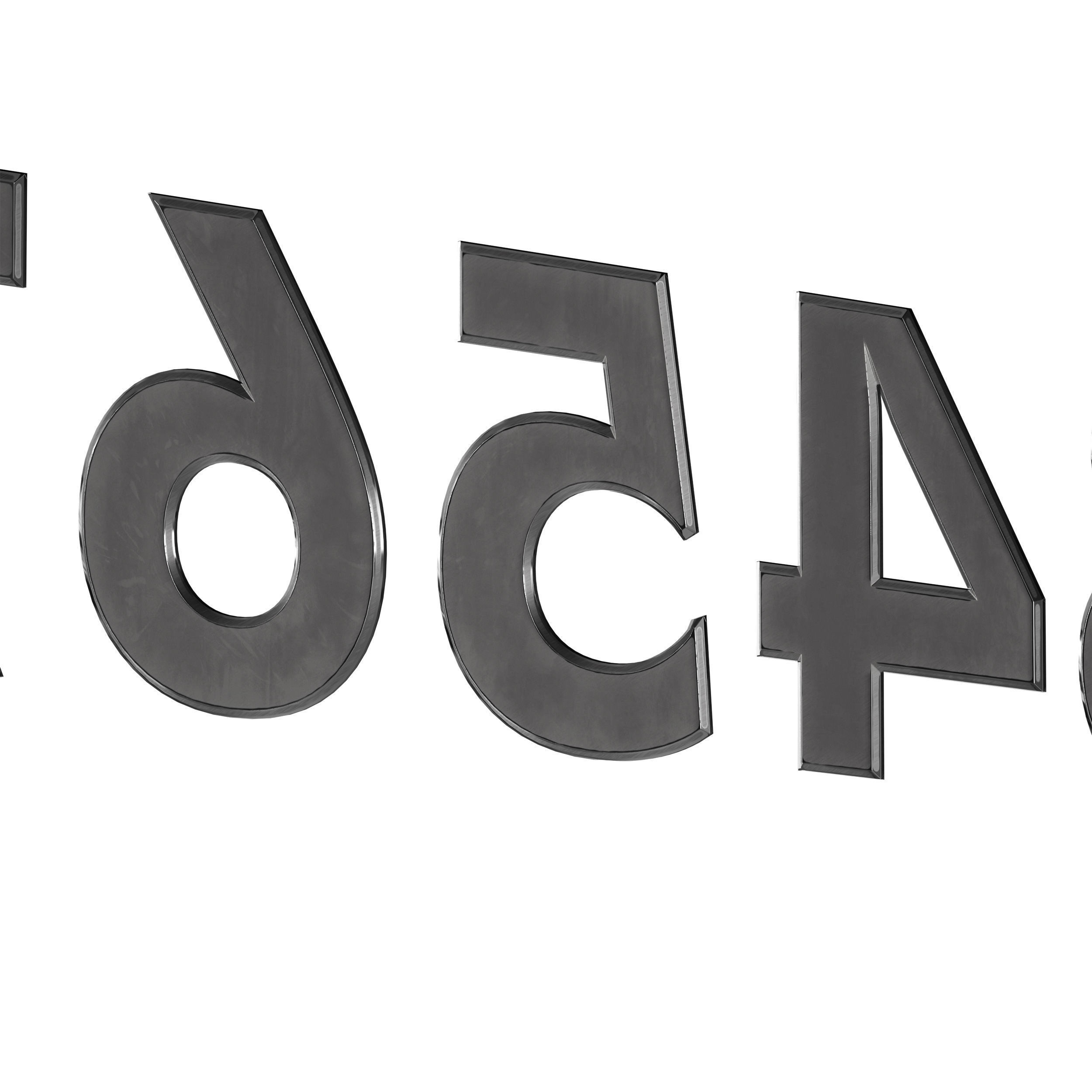 Metal numbers metal number with backlight 3D model_20