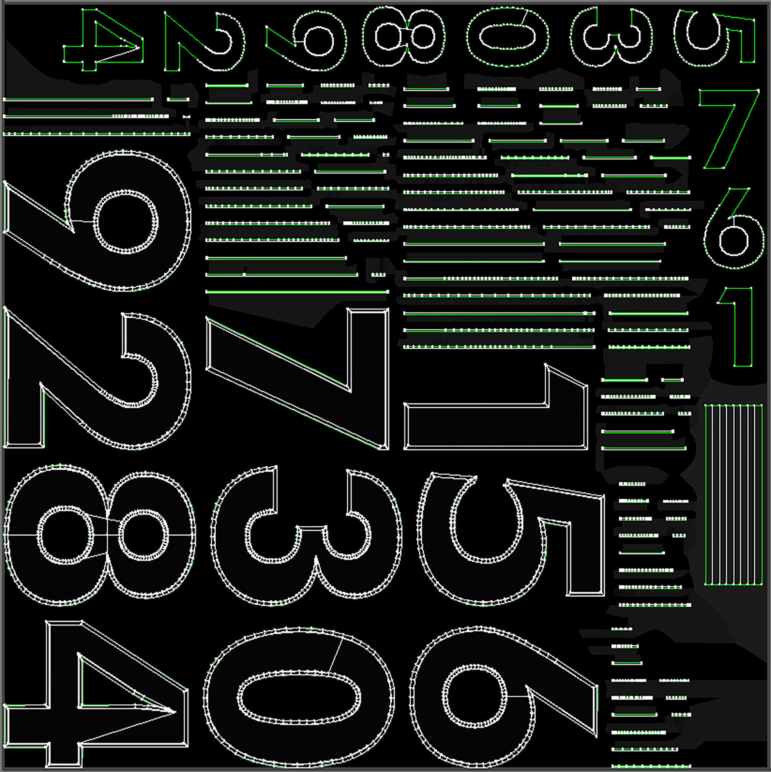 Metal numbers metal number with backlight 3D model_24