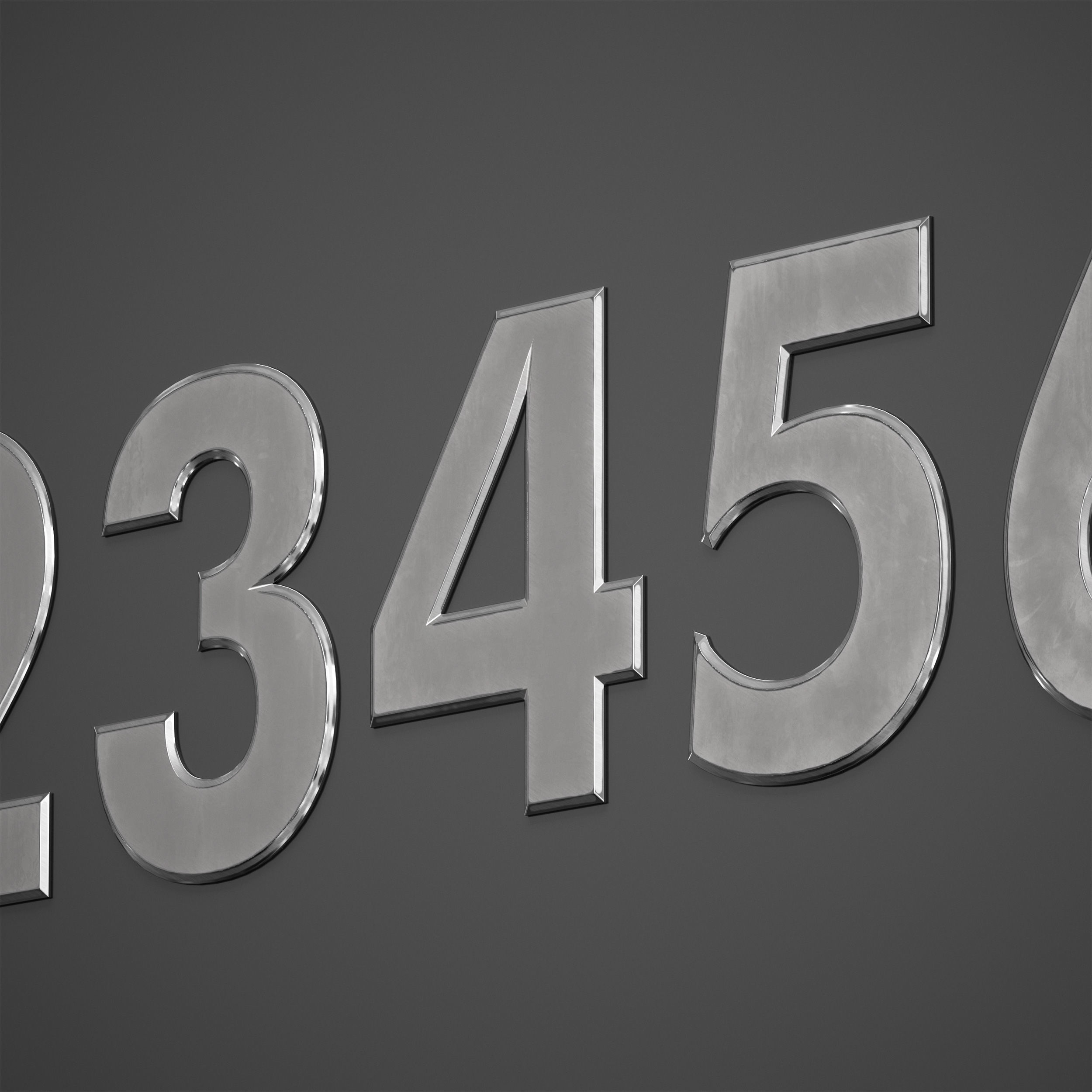 Metal numbers metal number with backlight 3D model_19