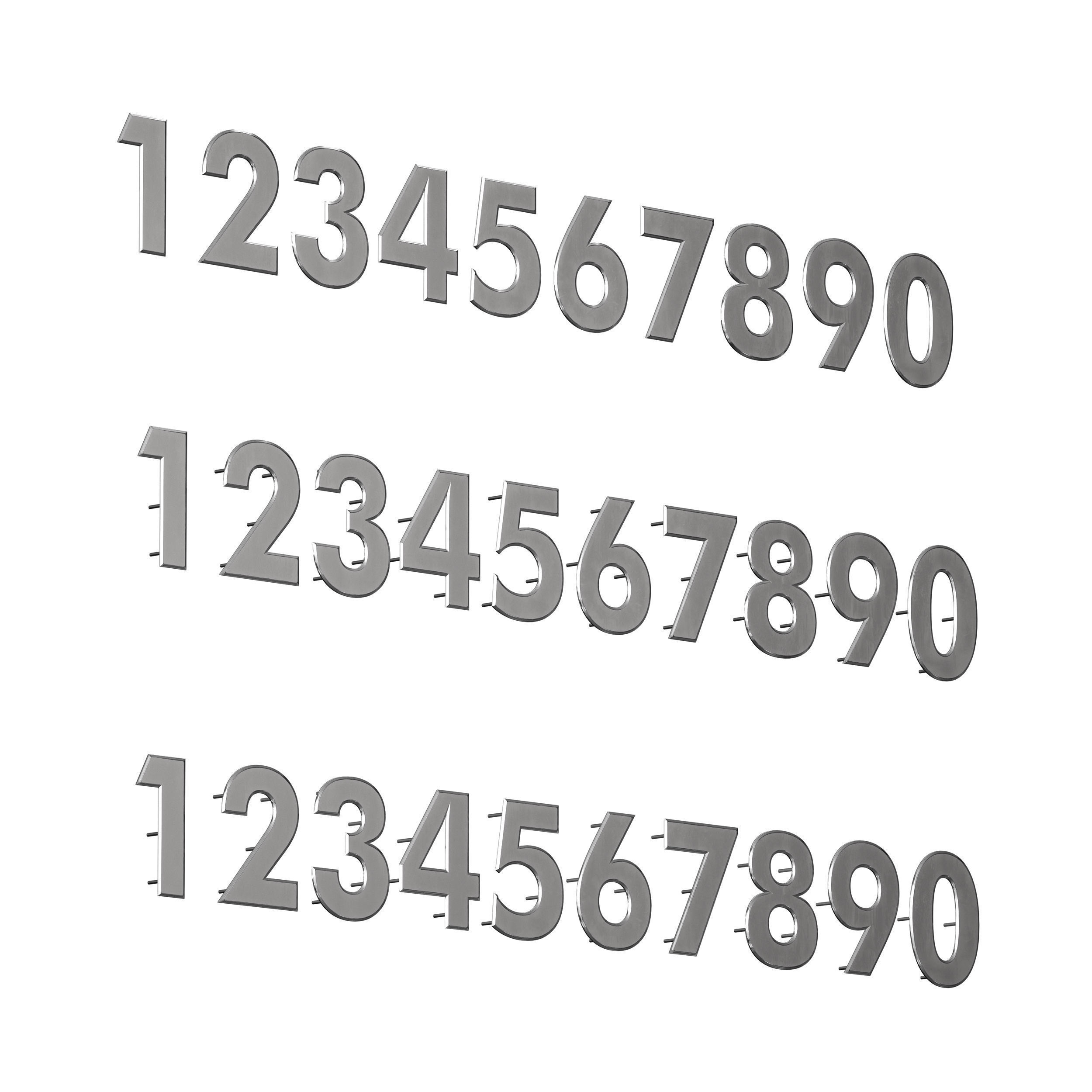 Metal numbers metal number with backlight 3D model_2