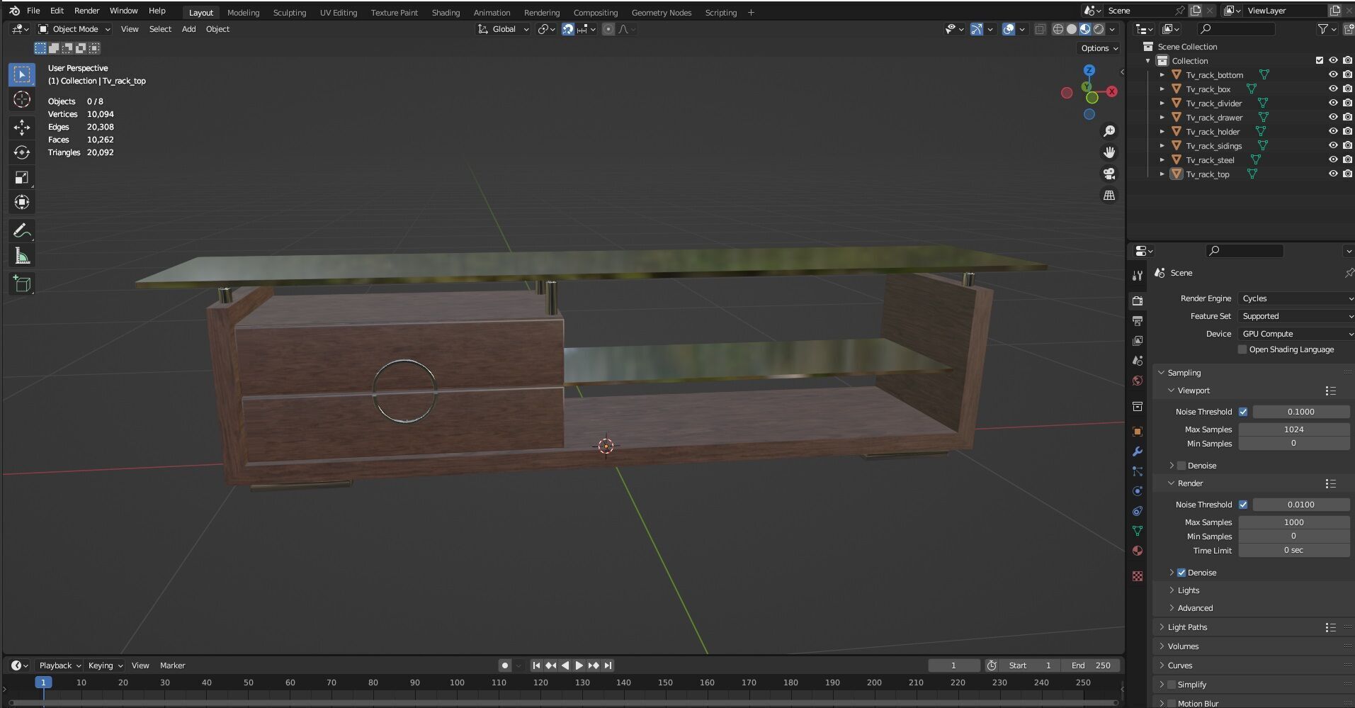 TV Rack CG1 3D model_8