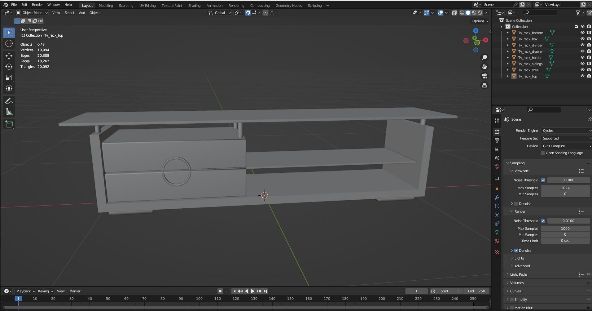 TV Rack CG1 3D model_7