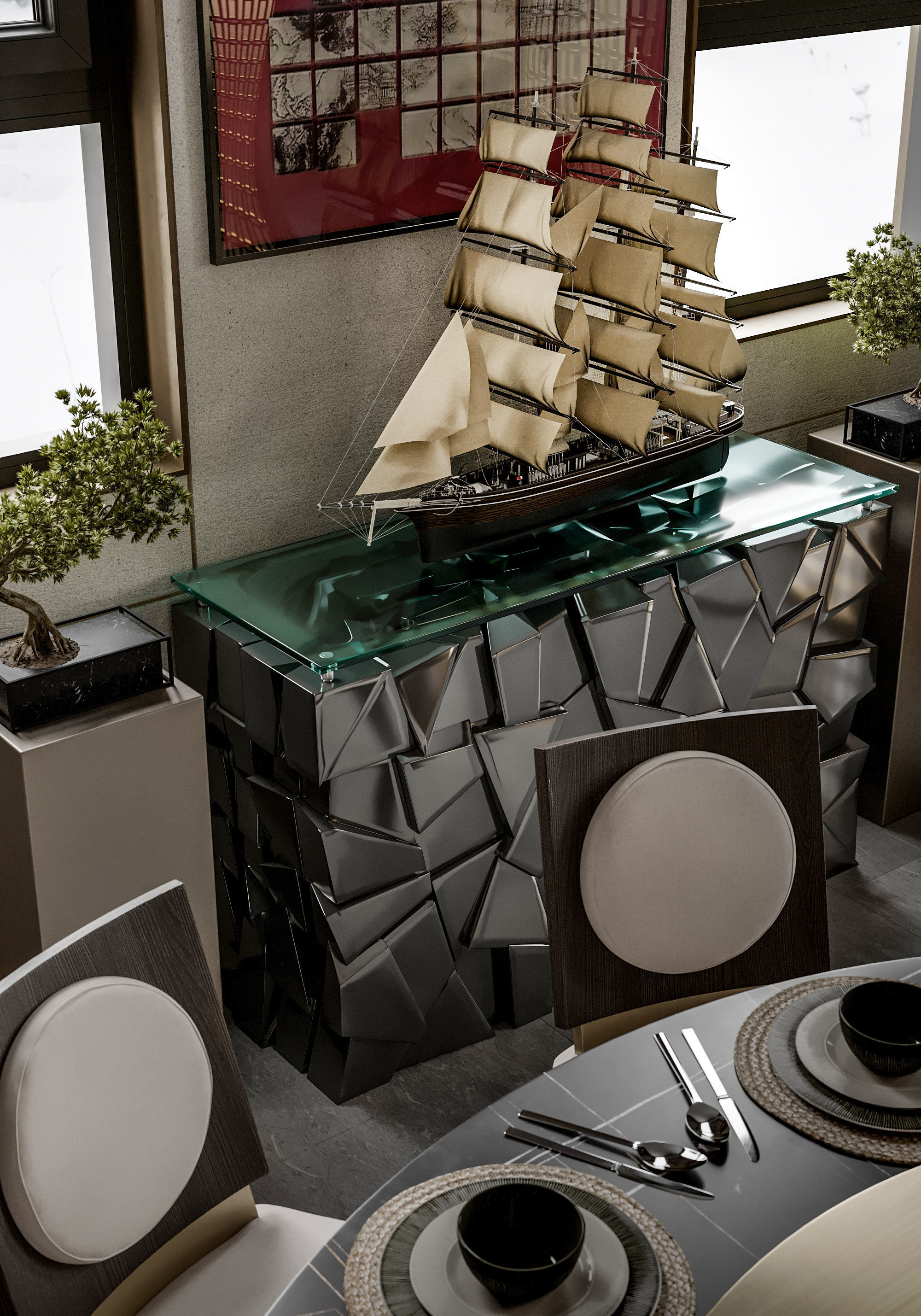 villa interior scenes 3D model_7