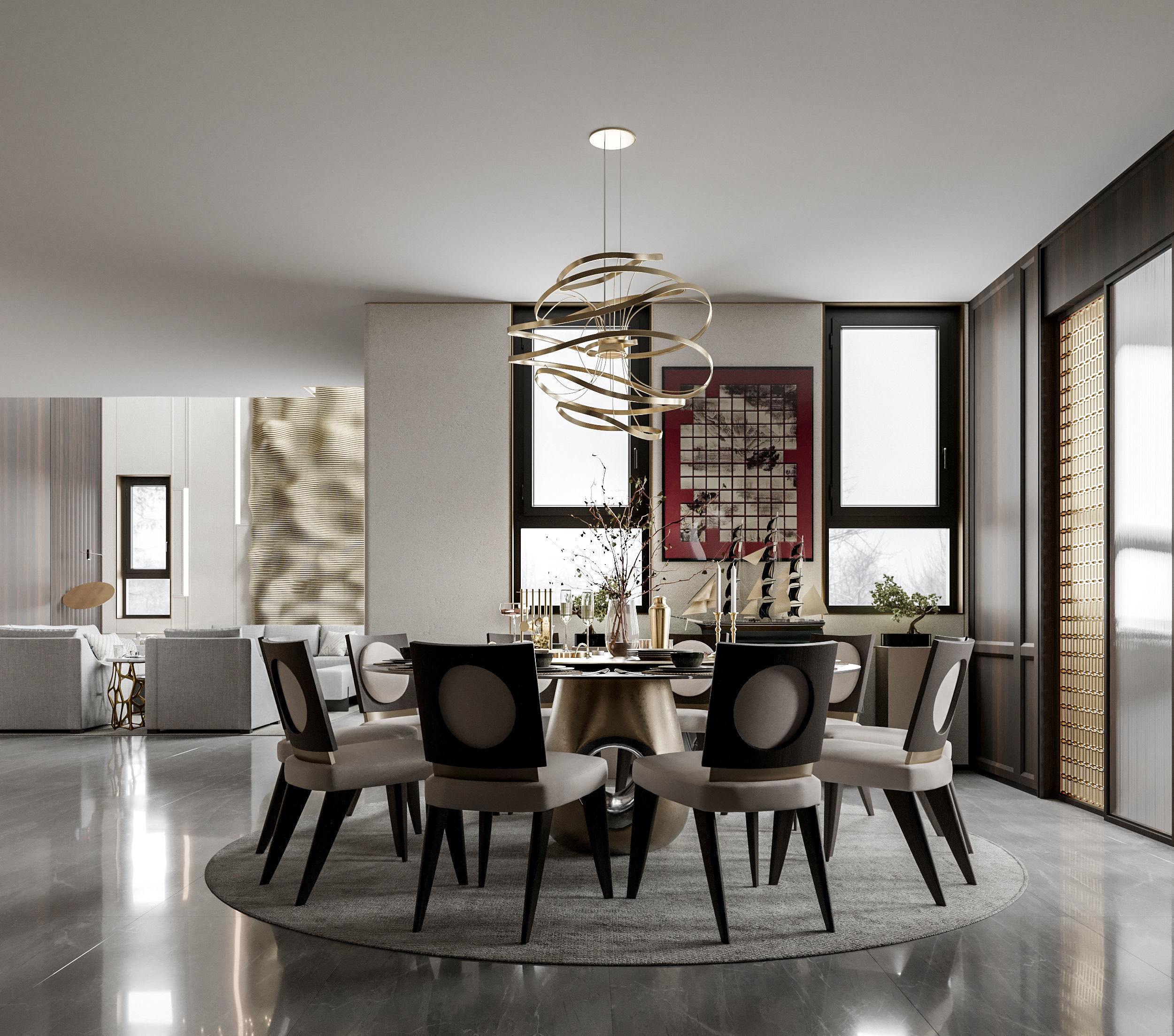 villa interior scenes 3D model_11