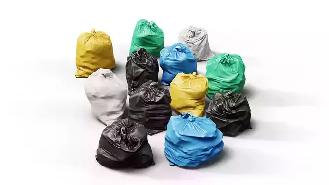 Garbage Bags - PBR Game Ready Low-poly 3D model