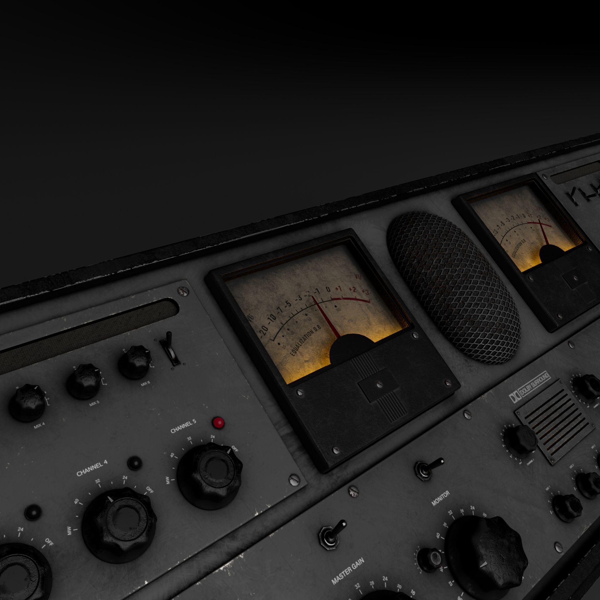 Radio Broadcast Control Panel 4K 3D model_2