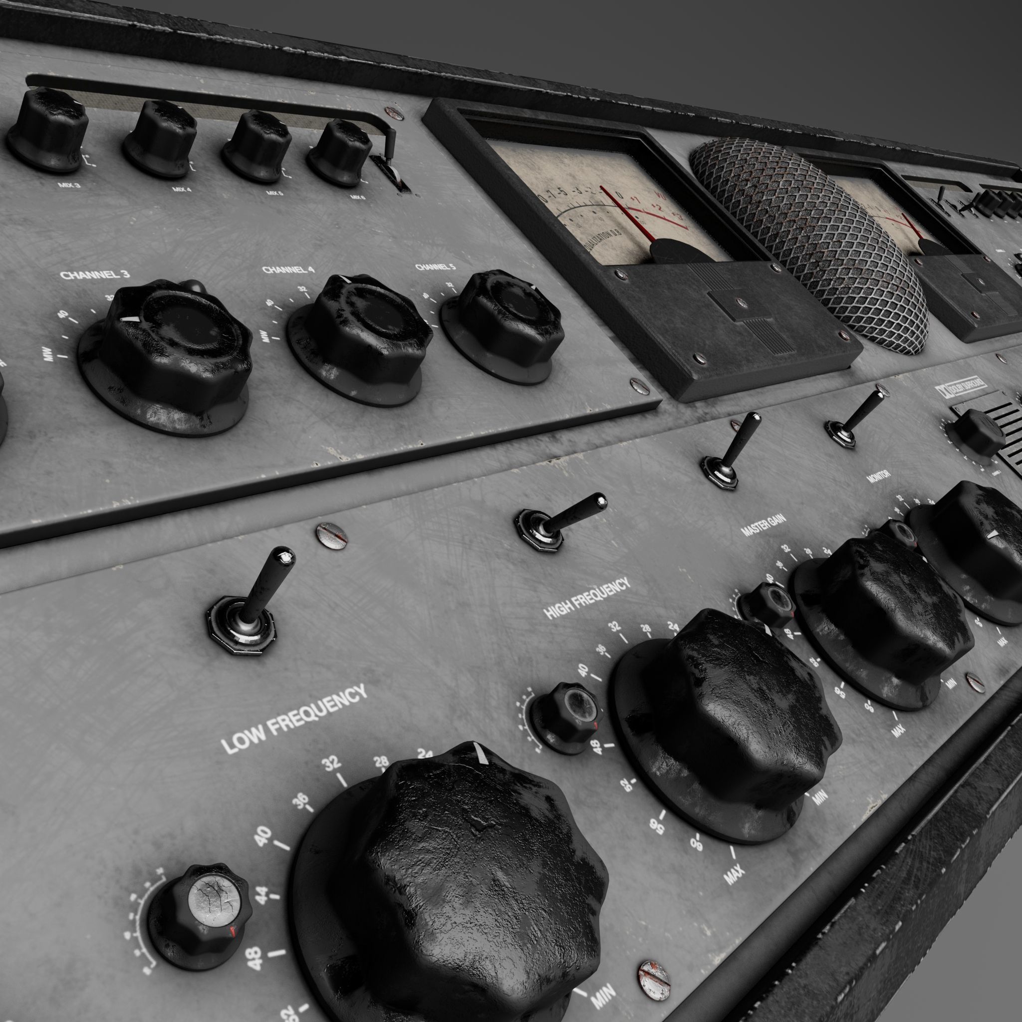 Radio Broadcast Control Panel 4K 3D model_1