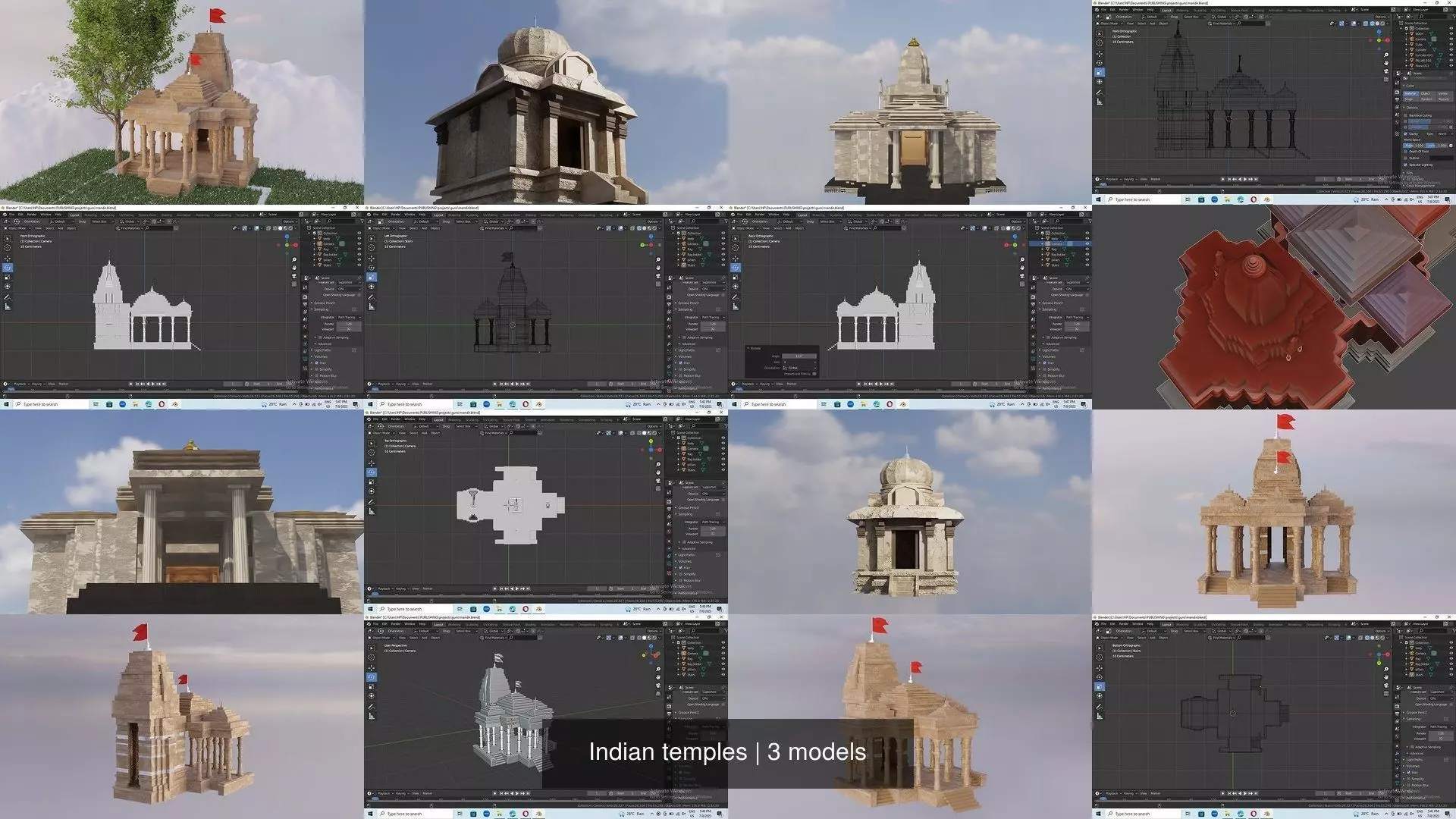 Indian temples 3D Model Collection_0